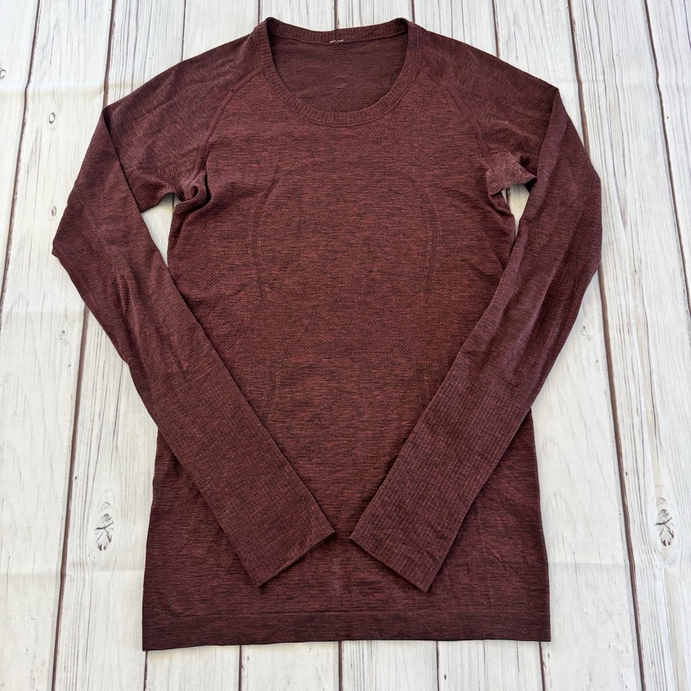 Lululemon Long Sleeve Swiftly Tech Women's Size 6 Heathered Red Running Gym Yoga